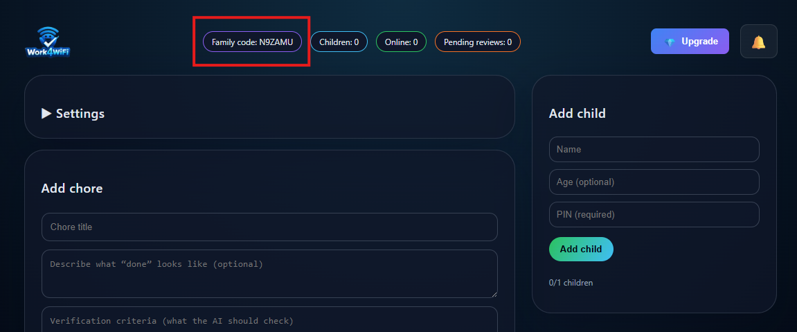 Family code location